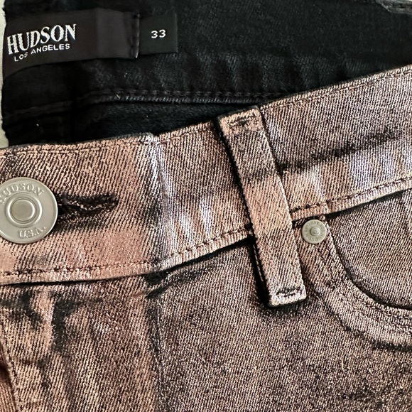 💖HUDSON METALLIC COATED NICO SKINNY JEANS ROSE GOLD 33💖 - Picture 11 of 11